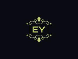 imagen de logotipo de ey mínima, diseño de icono de vector de letra de logotipo de lujo de ey cuadrado