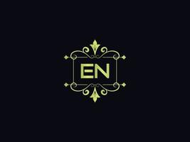 Minimal En Logo Image, Square En Luxury Logo Letter Vector Icon Design