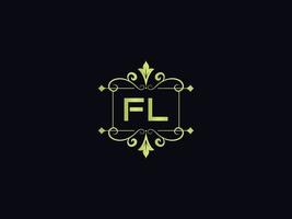 letra del logotipo fl moderno, plantilla de logotipo de lujo fl colorido vector