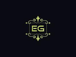 Minimal Eg Logo Image, Square Eg Luxury Logo Letter Vector Icon Design