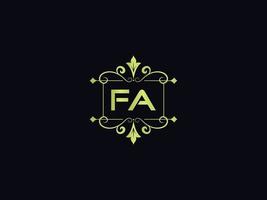 letra moderna del logotipo de fa, plantilla de logotipo de lujo de colores fa vector