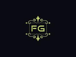 letra del logotipo fg moderno, plantilla de logotipo de lujo fg colorido vector