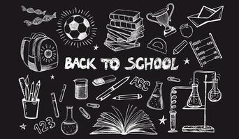 Back To School hand drawn set vector