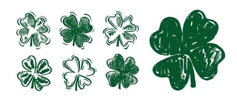 Saint Patricks Day, festive background with flying clover. vector