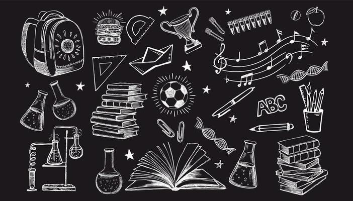 Back To School hand drawn set