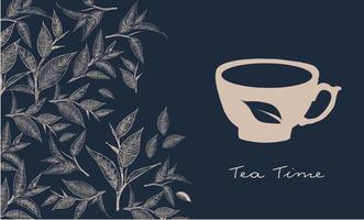 Green tea leaves. Hand drawn, vector. vector