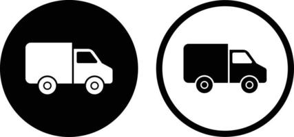 Delivery Truck in Circle Shape Icon Set vector