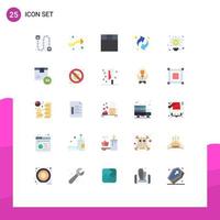 25 Thematic Vector Flat Colors and Editable Symbols of delivery bulb grid light resources Editable Vector Design Elements