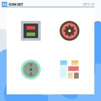 Set of 4 Commercial Flat Icons pack for display slice section food turbine Editable Vector Design Elements