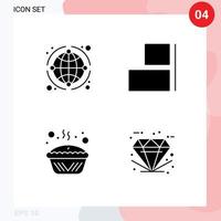 Solid Glyph Pack of Universal Symbols of globe baking business horizontal pie Editable Vector Design Elements