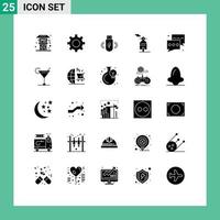 25 Creative Icons Modern Signs and Symbols of communication bubble usb transport motor Editable Vector Design Elements