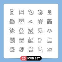 Universal Icon Symbols Group of 25 Modern Lines of city soap business liquid soap square Editable Vector Design Elements