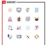 Set of 16 Vector Flat Colors on Grid for report homework imac document paint Editable Pack of Creative Vector Design Elements