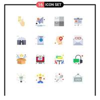 16 Universal Flat Colors Set for Web and Mobile Applications landscape easel notification chart sushi Editable Pack of Creative Vector Design Elements