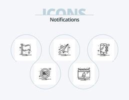 paquete de iconos de línea de notificaciones 5 diseño de iconos. tarjeta. notificación. error. marketing. Email vector