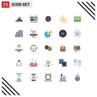 Modern Set of 25 Flat Colors Pictograph of dollar zoom website pinch reception Editable Vector Design Elements