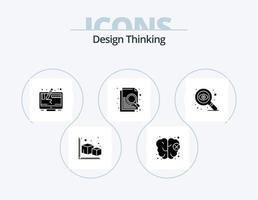 Design Thinking Glyph Icon Pack 5 Icon Design. search. design. computer. search. document vector