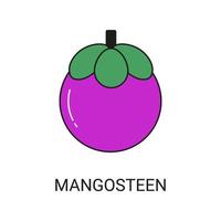 elemento de icono de fruta exótica de mangostán para web vector