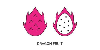 Dragon Fruit Exotic Fruit Icon Element for Web vector
