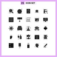 Set of 25 Modern UI Icons Symbols Signs for real estate house search home streaming Editable Vector Design Elements