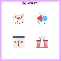 Editable Vector Line Pack of 4 Simple Flat Icons of halloween development vampire rewind programming Editable Vector Design Elements