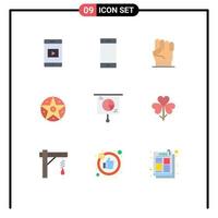 Set of 9 Modern UI Icons Symbols Signs for business project freedom satanic strength Editable Vector Design Elements