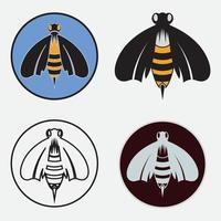 icono de diseño de ilustraciones de logotipo de abeja vector