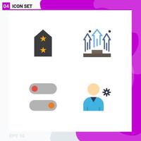 User Interface Pack of 4 Basic Flat Icons of army control metal manager toggle Editable Vector Design Elements