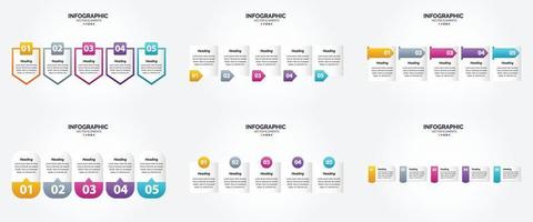 ilustración vectorial infografía conjunto de diseño plano para folleto publicitario y revista vector