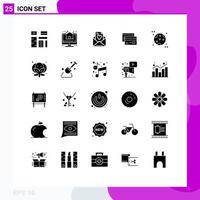 Stock Vector Icon Pack of 25 Line Signs and Symbols for finance cards real estate card creditcard Editable Vector Design Elements