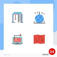 4 User Interface Flat Icon Pack of modern Signs and Symbols of athletic access game holiday hardware Editable Vector Design Elements