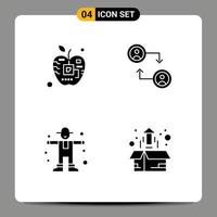 Creative Icons Modern Signs and Symbols of apple farming digital change scarecrow Editable Vector Design Elements