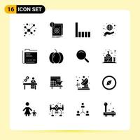 16 Creative Icons Modern Signs and Symbols of document content connection archive information Editable Vector Design Elements