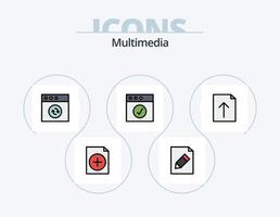 paquete de iconos llenos de línea multimedia 5 diseño de iconos. . . Mac. mesa. documento vector