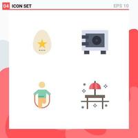 Flat Icon Pack of 4 Universal Symbols of egg jump spring safe rope Editable Vector Design Elements