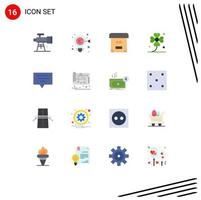 Flat Color Pack of 16 Universal Symbols of chat lucky archive irish four Editable Pack of Creative Vector Design Elements