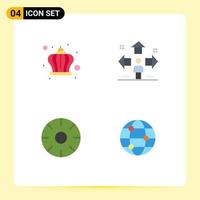 4 Universal Flat Icons Set for Web and Mobile Applications corona food day user fruit Editable Vector Design Elements