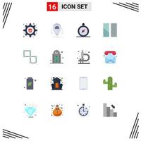 Pictogram Set of 16 Simple Flat Colors of science bound browse layout frame Editable Pack of Creative Vector Design Elements