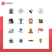 16 Thematic Vector Flat Colors and Editable Symbols of pick construction blog page building design Editable Pack of Creative Vector Design Elements