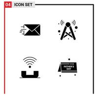 Set of Commercial Solid Glyphs pack for email help tower network support Editable Vector Design Elements