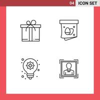 4 Creative Icons Modern Signs and Symbols of gift pharmacy egg holiday user id Editable Vector Design Elements