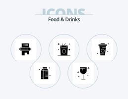 Food and Drinks Glyph Icon Pack 5 Icon Design. meal. drinks. wine. drink. meal vector