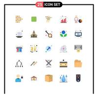 conjunto de 25 iconos de interfaz de usuario modernos signos de símbolos para datos de gestión gráfico mental seo elementos de diseño de vectores editables