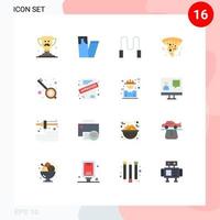 paquete de iconos de vectores de stock de 16 signos y símbolos de línea para la aplicación veena saltando música pizza paquete editable de elementos creativos de diseño de vectores