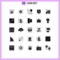 conjunto de 25 iconos de interfaz de usuario modernos símbolos signos para entrega de tiempo pantalla de cumpleaños tuch elementos de diseño vectorial editables vector