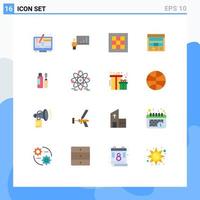 16 Universal Flat Color Signs Symbols of corporate browser success website area Editable Pack of Creative Vector Design Elements