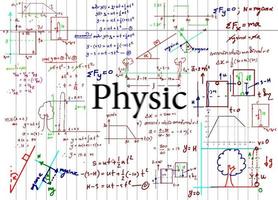 Physics  formulas drawn by hand on the background vector