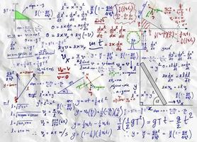 Mathematical formulas drawn by hand on the background vector