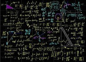 Mathematical formulas drawn by hand on the background vector