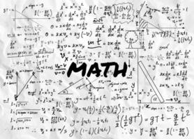 Mathematical formulas drawn by hand on the background vector